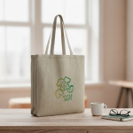 Sac en coton recyclé mélangé avec anses longues 150 g/m² vue d'ambiance