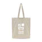 Sac en coton recyclé mélangé avec anses longues 150 g/m² vue avec impression