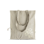 Sac pliable en coton recyclé mélangé avec anses longues 150 g/m² vue du logo imprimé