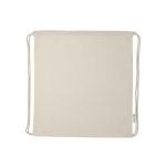 Sac à dos à cordons en coton et plastique recyclés 140 g/m² couleur beige