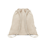 Sac à dos à cordons en coton et plastique recyclés 140 g/m² couleur beige Vue 1