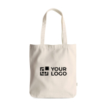Sac en coton et plastique recyclés avec anses 310 g/m² vue avec impression