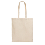 Tote bag en matière recyclée avec anses longues 180 g/m² couleur beige