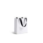 Sac en papier premium finition mate avec anses en tissu résistant 4 kg couleur blanc vue 2