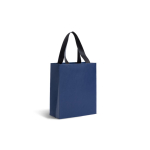 Sac en papier premium finition mate avec anses en tissu résistant 4 kg couleur bleu marine Vue 1
