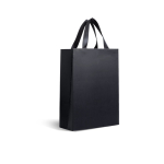 Sac en papier premium et mate avec anses en tissu résistantes 7 kg couleur noir Vue 1