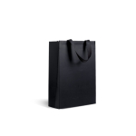 Sac en papier premium et mate avec anses en tissu résistantes 7 kg couleur noir vue 2