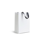 Sac en papier premium et mate avec anses en tissu résistantes 7 kg couleur blanc vue 2