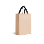 Sac en papier premium et mate avec anses en tissu résistantes 7 kg couleur beige Vue 1