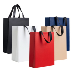 Sac en papier premium et mate avec anses en tissu résistantes 7 kg vue plusieurs couleurs