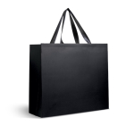Sac en papier premium mat, soufflet et anses en tissu résistant 9 kg couleur noir Vue 1