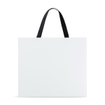 Sac en papier premium mat, soufflet et anses en tissu résistant 9 kg couleur blanc