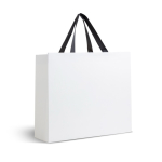 Sac en papier premium mat, soufflet et anses en tissu résistant 9 kg couleur blanc Vue 1