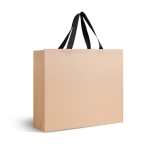 Sac en papier premium mat, soufflet et anses en tissu résistant 9 kg couleur beige Vue 1