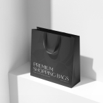 Sac en papier premium mat, soufflet et anses en tissu résistant 9 kg vue d'ambiance