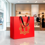 Sac en papier premium mat, soufflet et anses en tissu résistant 9 kg Vue 1