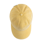 Casquette vintage non structurée à 6 panneaux en coton 250 g/m² couleur jaune clair vue 3