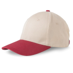 Casquette de sport bicolore structurée à 6 panneaux en coton 250 g/m² couleur bordeaux vue 2