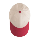 Casquette de sport bicolore structurée à 6 panneaux en coton 250 g/m² couleur bordeaux vue 3