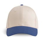 Casquette de sport bicolore structurée à 6 panneaux en coton 250 g/m² couleur bleu marine