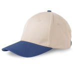 Casquette de sport bicolore structurée à 6 panneaux en coton 250 g/m² couleur bleu marine vue 2