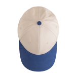 Casquette de sport bicolore structurée à 6 panneaux en coton 250 g/m² couleur bleu marine vue 3