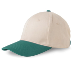 Casquette de sport bicolore structurée à 6 panneaux en coton 250 g/m² couleur vert foncé vue 2
