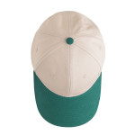 Casquette de sport bicolore structurée à 6 panneaux en coton 250 g/m² couleur vert foncé vue 3