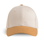 Casquette de sport bicolore structurée à 6 panneaux en coton 250 g/m² couleur marron clair