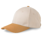 Casquette de sport bicolore structurée à 6 panneaux en coton 250 g/m² couleur marron clair vue 2