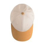 Casquette de sport bicolore structurée à 6 panneaux en coton 250 g/m² couleur marron clair vue 3