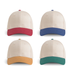 Casquette de sport bicolore structurée à 6 panneaux en coton 250 g/m² vue plusieurs couleurs