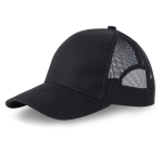 Casquette trucker à 5 panneaux avec fermeture snapback 250 g/m² couleur noir vue 2