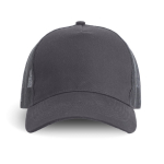 Casquette trucker à 5 panneaux avec fermeture snapback 250 g/m² couleur gris foncé