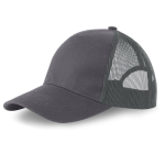 Casquette trucker à 5 panneaux avec fermeture snapback 250 g/m² couleur gris foncé vue 2