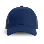 Casquette trucker à 5 panneaux avec fermeture snapback 250 g/m² couleur bleu marine