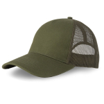 Casquette trucker à 5 panneaux avec fermeture snapback 250 g/m² couleur vert olive vue 2
