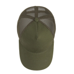 Casquette trucker à 5 panneaux avec fermeture snapback 250 g/m² couleur vert olive vue 3
