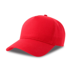 Casquette de baseball structurée à 5 panneaux avec fermeture velcro couleur rouge