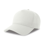 Casquette de baseball structurée à 5 panneaux avec fermeture velcro couleur blanc