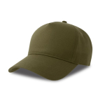 Casquette de baseball structurée à 5 panneaux avec fermeture velcro couleur vert olive