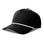Casquette de baseball 5 panneaux avec cordon et fermeture snapback couleur noir vue 11