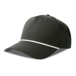 Casquette de baseball 5 panneaux avec cordon et fermeture snapback couleur gris foncé