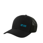 Casquette trucker écoresponsable avec protection solaire UPF 50 vue avec impression