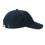 Casquette de baseball en denim écologique à 5 panneaux avec boucle couleur bleu foncé vue 2
