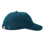 Casquette de baseball en denim écologique à 5 panneaux avec boucle couleur bleu jean vue 2