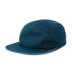 Casquette style camper 5 panneaux non structurée à visière plate couleur bleu jean