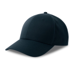Casquette de baseball en polyester écologique, 6 panneaux et velcro couleur bleu marine