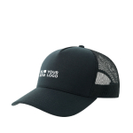 Casquette trucker en polyester recyclé avec partie arrière en maille vue avec impression