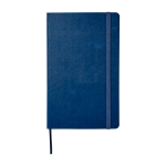 Cahier grand format à fermeture élastique Moleskine, pages lignées couleur bleu deuxième vue frontale